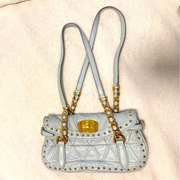 Miu Miu Matelasse studded turnlock shoulder bag - Picture 1 of 5